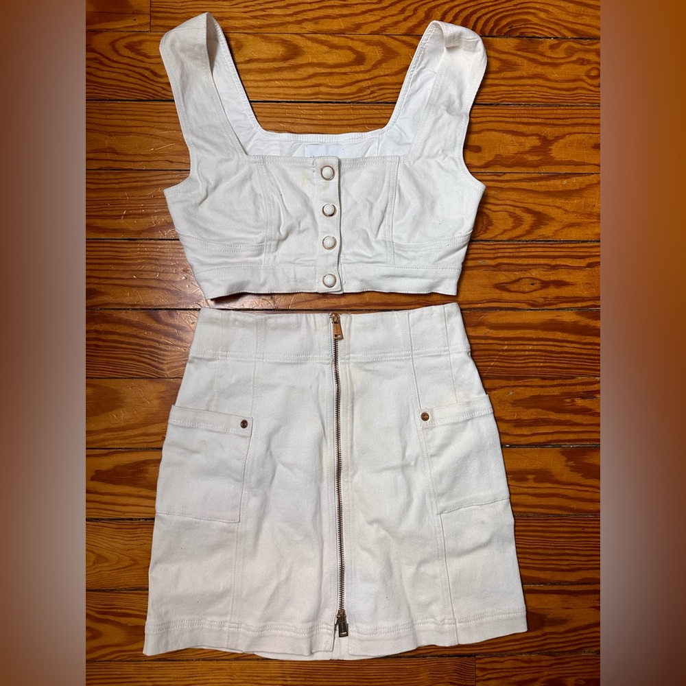 Cute Alice McCall set, white denim size 4